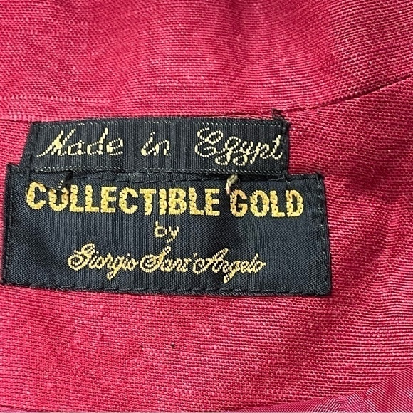 Vintage Y2K Giorgio Sant'Angelo Collectable Gold Red Linen blazer Red Size 6 - Picture 9 of 14
